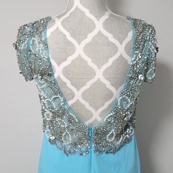 Dave and Johnny Light Blue Bejeweled Dress - Picture 5 of 6